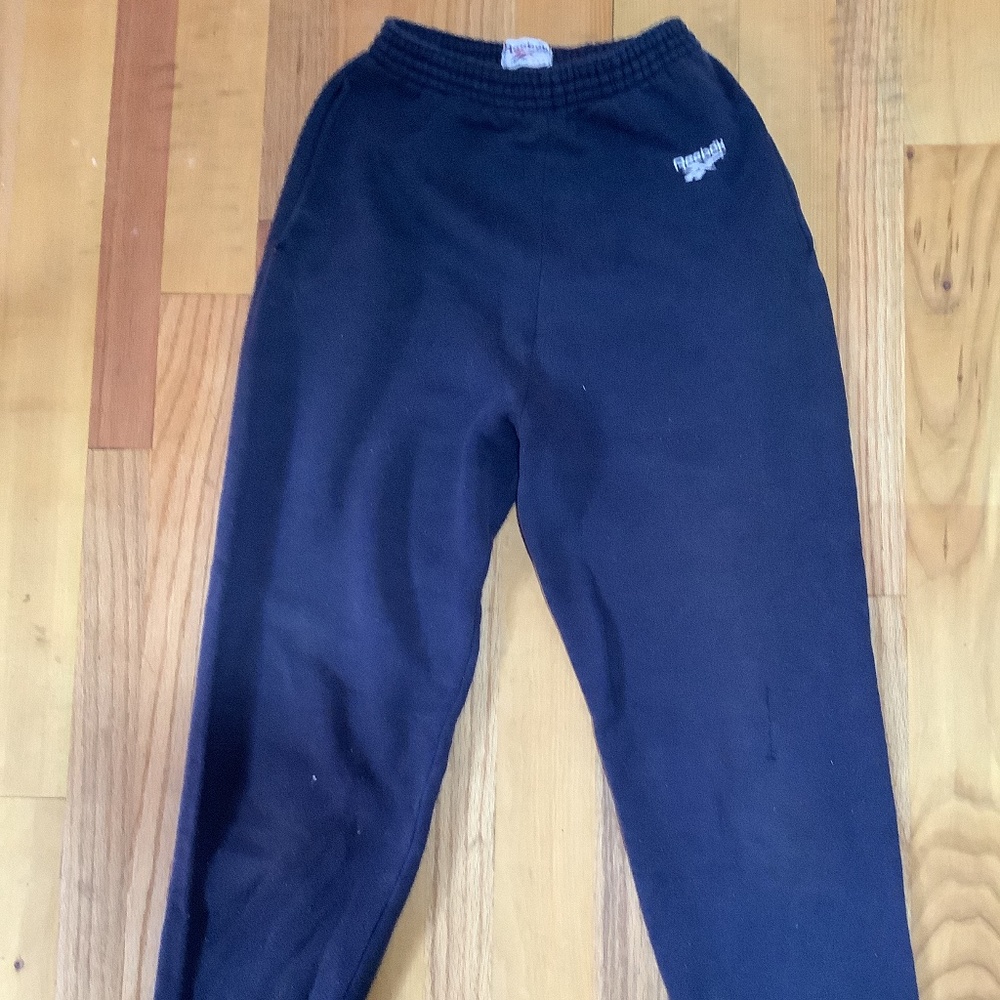 Black Reebok Sweatpants Size L, 50% Cotton, 50% Polyester Excellent Condition